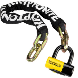Kryptonite New York Fahgettaboudit Chain 14mmX100 And NY Disc Lock Sold Secure Diamond 100 CM Black / Yellow