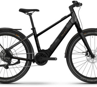 Raleigh EX-DISPLAY Hockley Crossbar Electric Hybrid Bike Size Medium M / 48CM Black Flat Gloss - Cycles UK