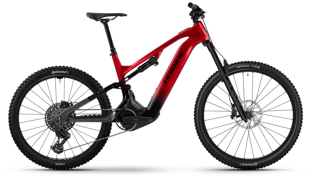 Haibike 2026 ALLMTN CF 9 Full Suspension Electric Mountain Bike XL Red - Cycles UK
