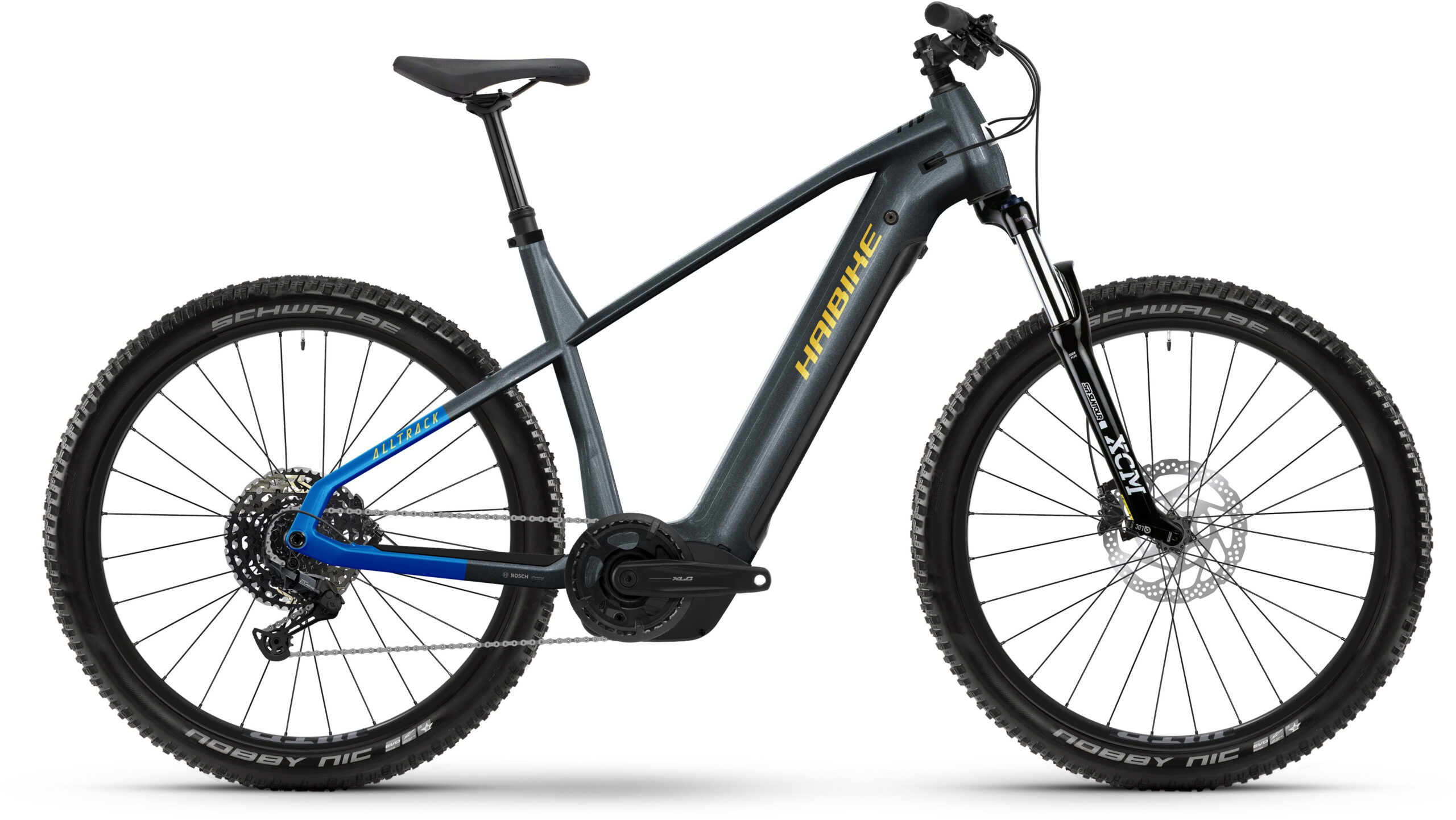 Haibike ALLTRACK 6.5 Hardtail Electric Mountain Bike XL / 55CM grey/blue/yellow - glossy - Cycles UK