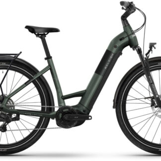Raleigh Novus Plus Derailleur Gear Lowstep Electric Bike L Olive Gloss - Cycles UK