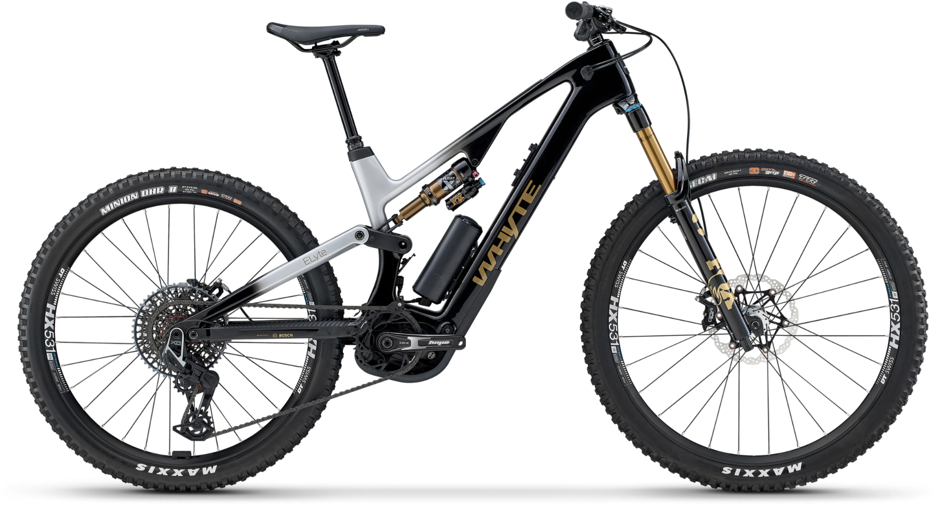 Whyte 2026 ELyte Evo Stag Works Full Suspension Electric Mountain Bike Extra Large Stealth black and silver - Cycles UK