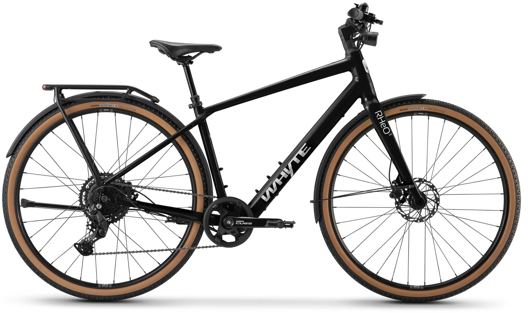 Whyte 2026 RHeO 3 Electric Hybrid Bike Extra Large Gloss black with silver - Cycles UK