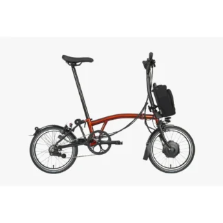 Brompton Electric C-Line Mid Bar Folding Bike 2023 Flame Laquer