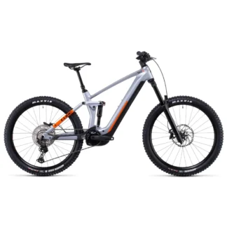 Cube Stereo Hybrid 160 HPC SL 750 27.5 Electric Mountain Bike 2023 Polar Silver/Orange