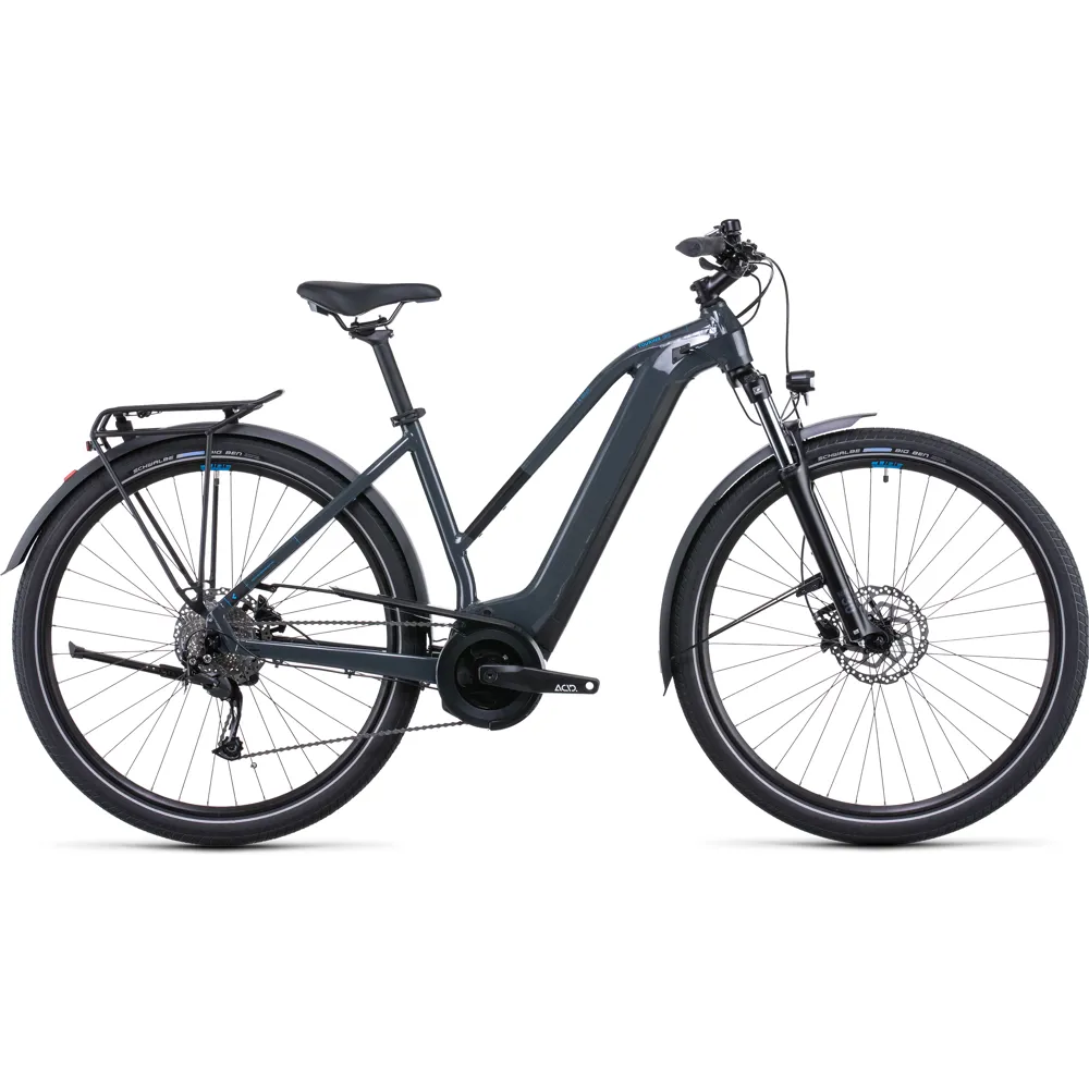 Cube Touring Hybrid One 400 TRP Electric Bike 2022 Grey/Blue