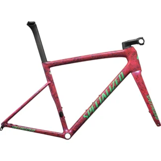 Specialized Tarmac SL8 Road Bike Frame Set 2023 Gloss Carbon/Metallic Vivid Pink Strata/Electric Green
